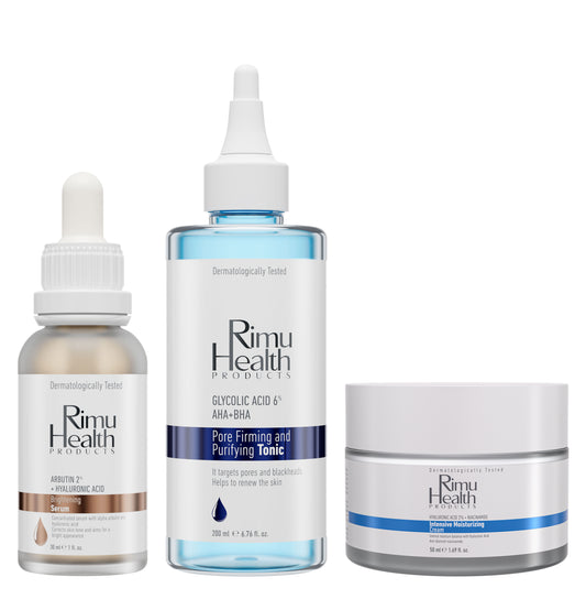 Aydınlatıcı Etkili Gözenek Sıkılaştırıcı Ve Cilt Tonu Eşitleyici Yoğun Nemlendirici Cilt Bakım Seti